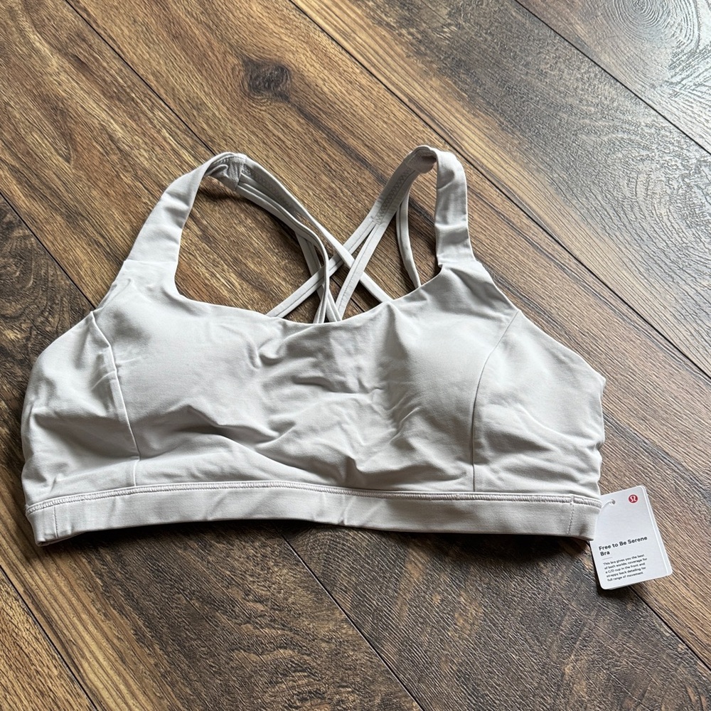 Lululemon Athletica Light Gray Sports bra free to be serene